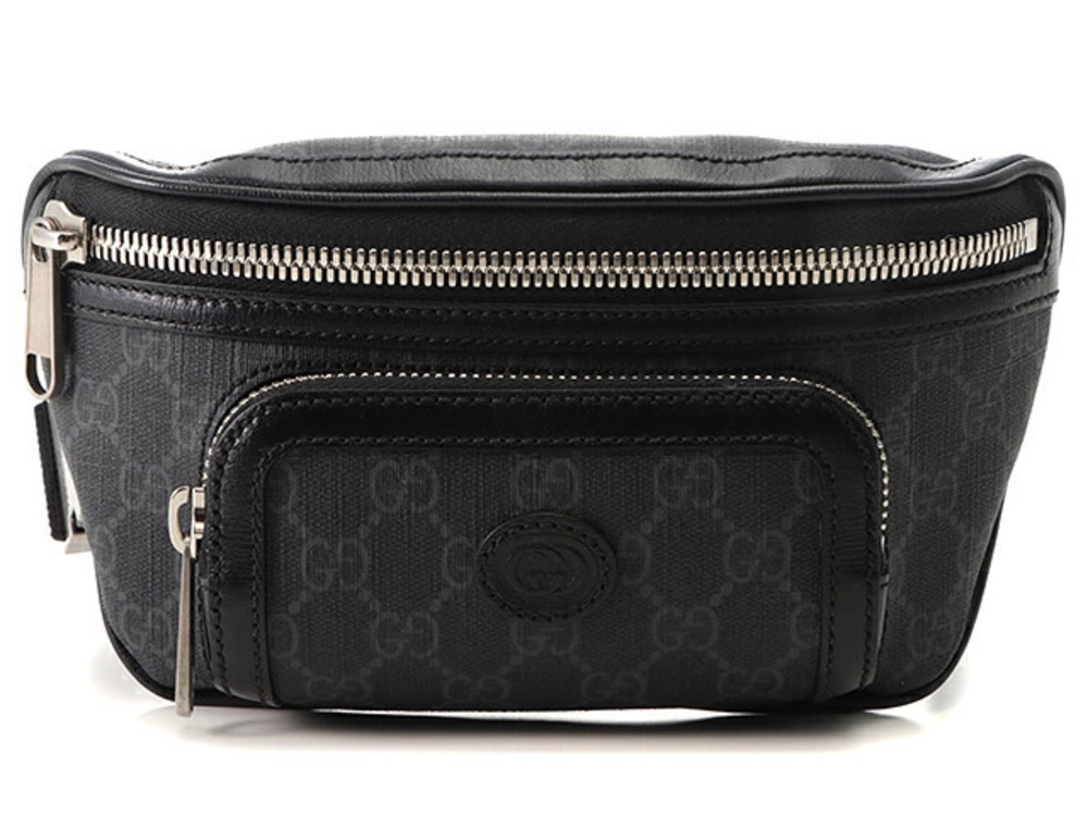 Gucci GG Supreme Interlocking G Belt Bag Black